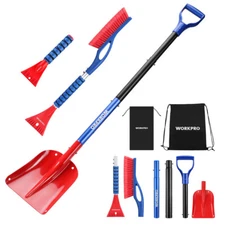WORKPRO 3-Piece Snow Removal Kit 47" Detachable Snow Shovel  for Car, Truck New