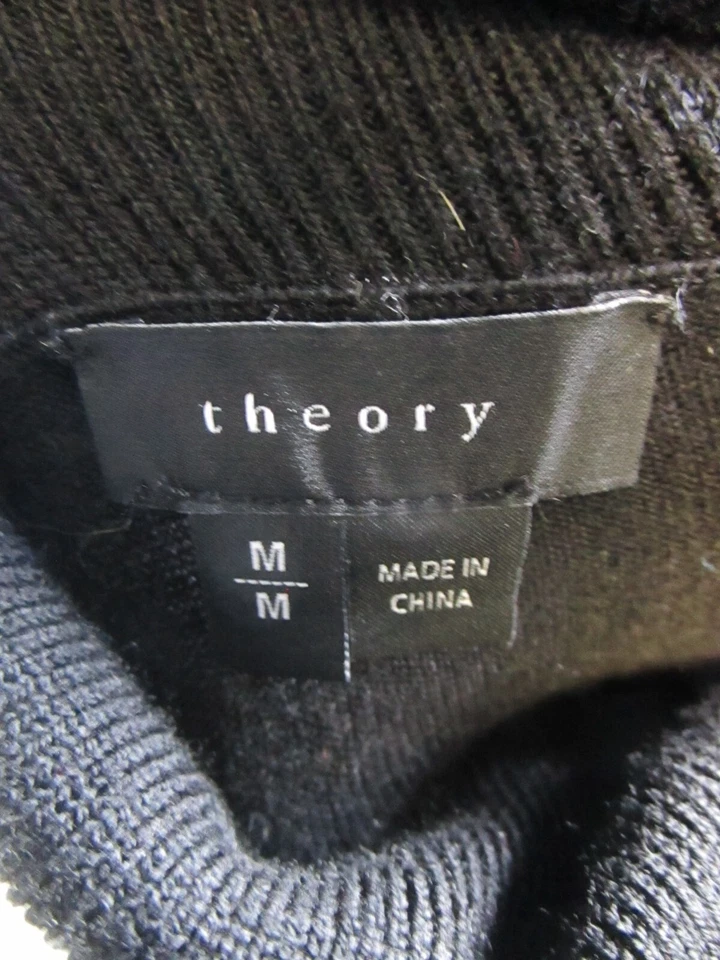 Vestido suéter Theory para mujer mediano negro lana tejido blusa Foto 3 de 4