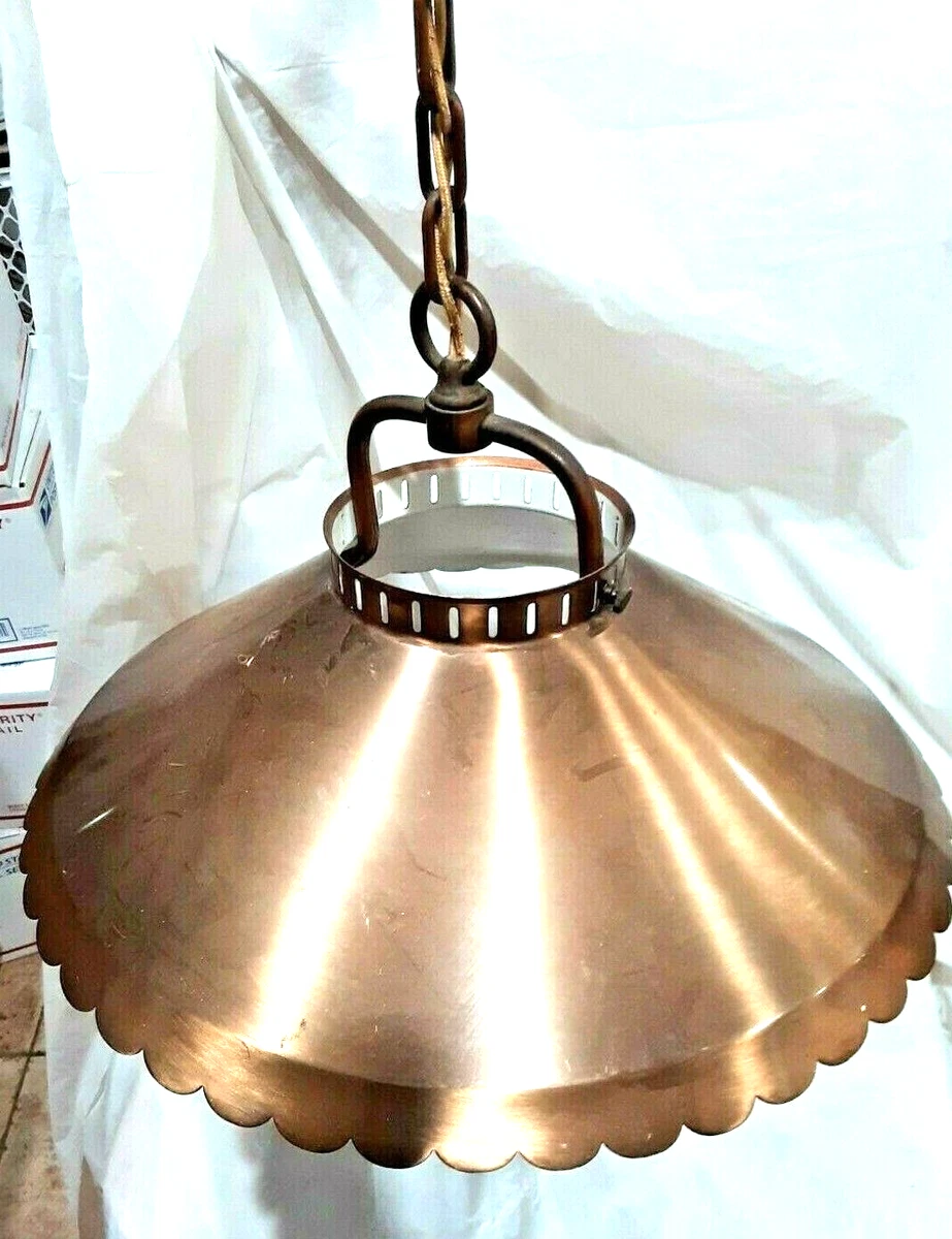 Vintage Light Fixture 1970 Retro Early American Copper Finish