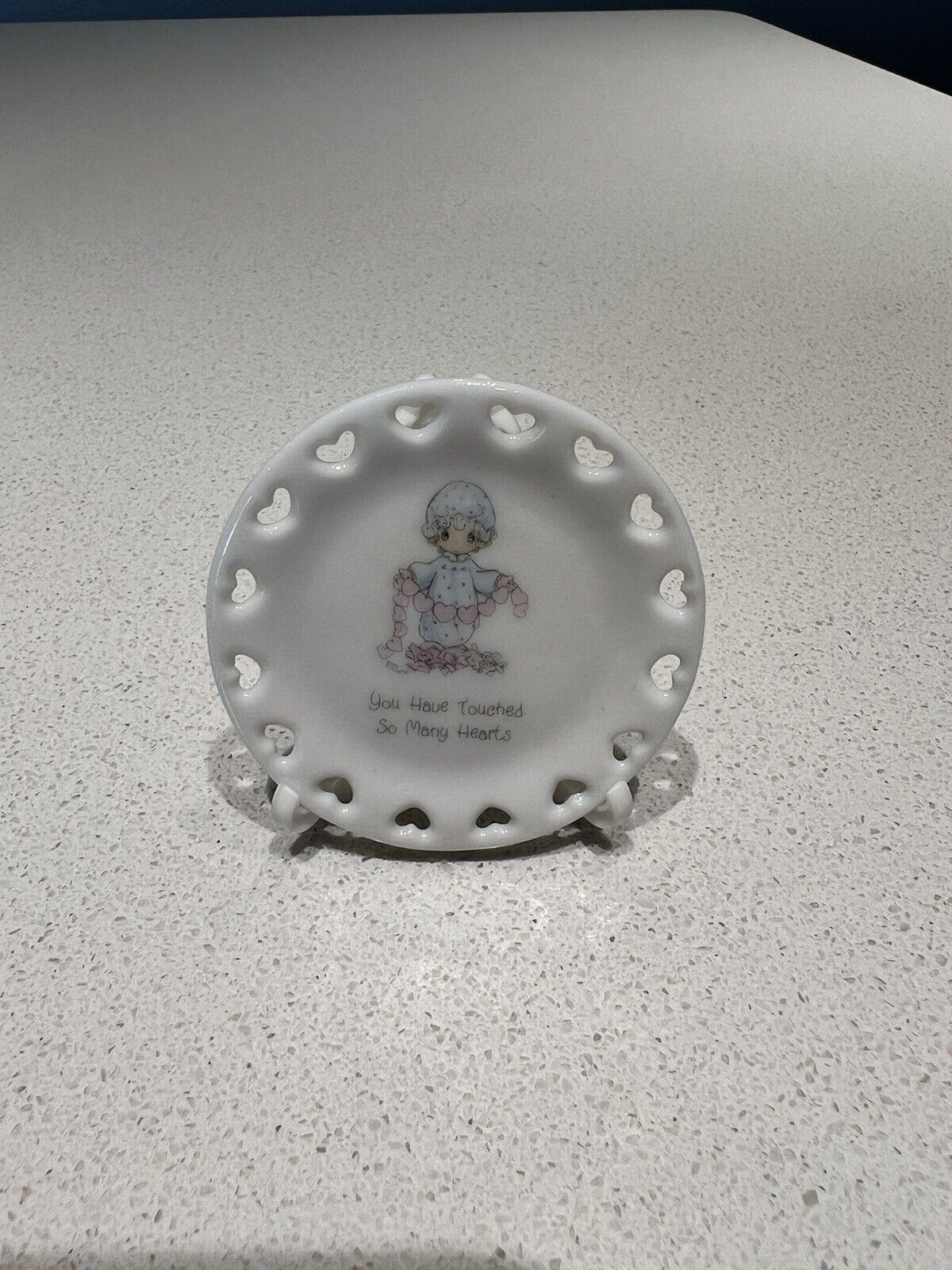 Rare 1990 Precious Moments Miniature plate “you have touched so many hearts"