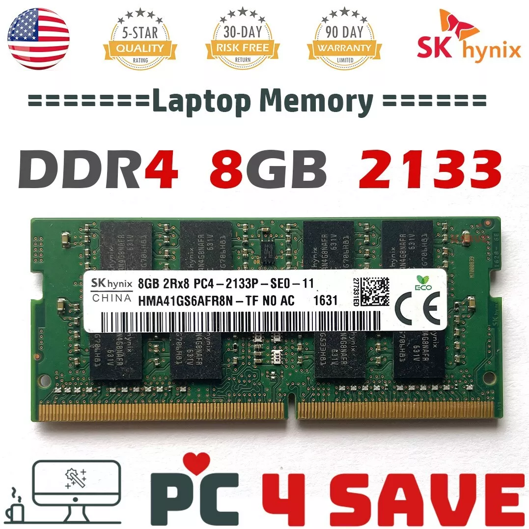 SK Hynix 8GB DDR4 2133MHz 2RX8 PC4 2133P 260Pin 1.2V SODIMM Single Laptop Memory