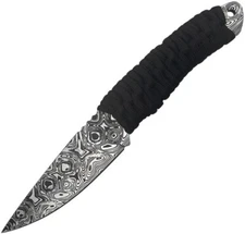 Takumitak Nighthawk Fixed Knife 4¼" 3Cr13 Steel Blade Black Cord Wrapped Handle