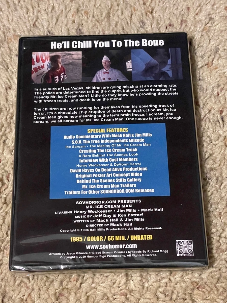 Mr. Ice Cream Man Horror DVD BRAND NEW Special Edition features sov not VHS mr