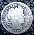 1904 USA - ONE DIME - .900 SILVER - Barber - Nice