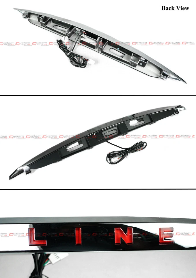 FOR 14-17 INFINITI Q50 Q50S JDM CHROME REAR TRUNK TRIM GARNISH LED BRAKE LIGHT  - Image 3 of 4