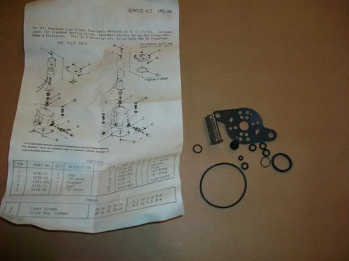 Parker / Shrader Bellows K352166 L-Pilot Valve Service Kit   NEW
