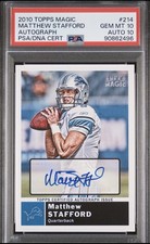 2010 Topps Magic Matthew Stafford #214 Detroit Lions Autograph PSA GEM MT 10