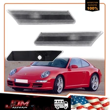 For Porsche 911 997 987 Cayman Boxster Clear Lens Front Side Marker Lights 2X