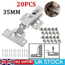 20x Soft Close Kitchen Cupboard Cabinet Door Hinges Slow Shut Full overlay 35mm