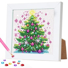 Christmas Tree Diamond Art Kit with Frame 3.5 Inch