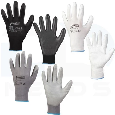 D2D-NEEDS 6-240 Paar PU Montagehandschuhe Arbeitshandschuhe 3 Farben Mechanikerhandschuhe