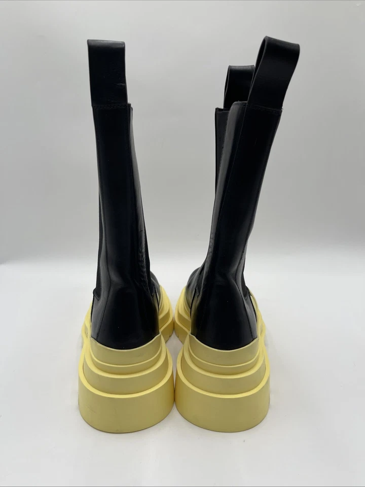 Women’s Bottega Veneta Tire Seagrass Boots Black/Yellow Size 35.5 - Image 4 of 4