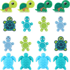 16Pcs Turtles Silicone Focal Beads for Pens Sea Animal Silicone Beads for Keycha