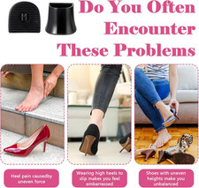 Heel Cap Protectors for High Heel Shoes U Shape 5 Sizes Black Clear 10Pairs...