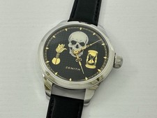 Zenith Memento Mori Masonic Masons Antique Swiss Art Deco Men's Watch EXCELLENT