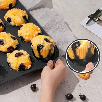 12 Tassen Silikon Muffinform Antihaft Cupcake Backform Ofenfest Form UK