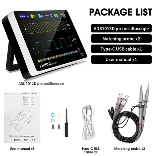 Osciloscopio Portátil 7 Pulgadas 2 Canales 100 MHz Ancho de Banda y Generador de Señal - Imagen 3 de 8