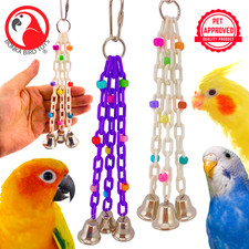 Bonka Bird Toys 1166 Trio Bell Pull Tug Play Small Melodic Parrot Cage Toy Pet
