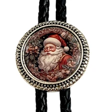 Christmas Santa Bolo Tie - Personalized Cord Color ,length , and tips /CH10