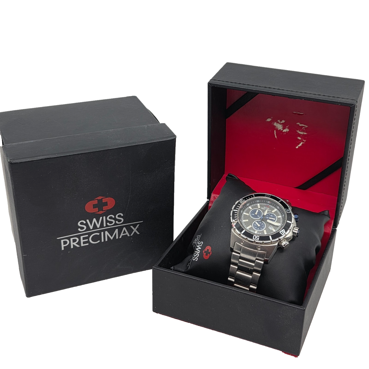 Swiss Precimax Mens Quartz Chronograph Watch With Box - READ FOR
