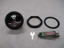 WHITECAP 3" T - STYLE LOCKING LATCH  W/ KEY BLACK & CHROME S-9415B MARINE BOAT