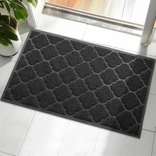 29x17 Black Outdoor Door Mat – Non-Slip, Durable Welcome Mat for Entryway