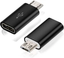 ARKTEK Micro USB to C Adapter (2-Pack), Type C USB-C, Black 