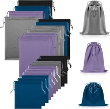 20 Pcs Satin Game Toy Bags with Drawstring Silk Toy Organizer Lightweight Gift P