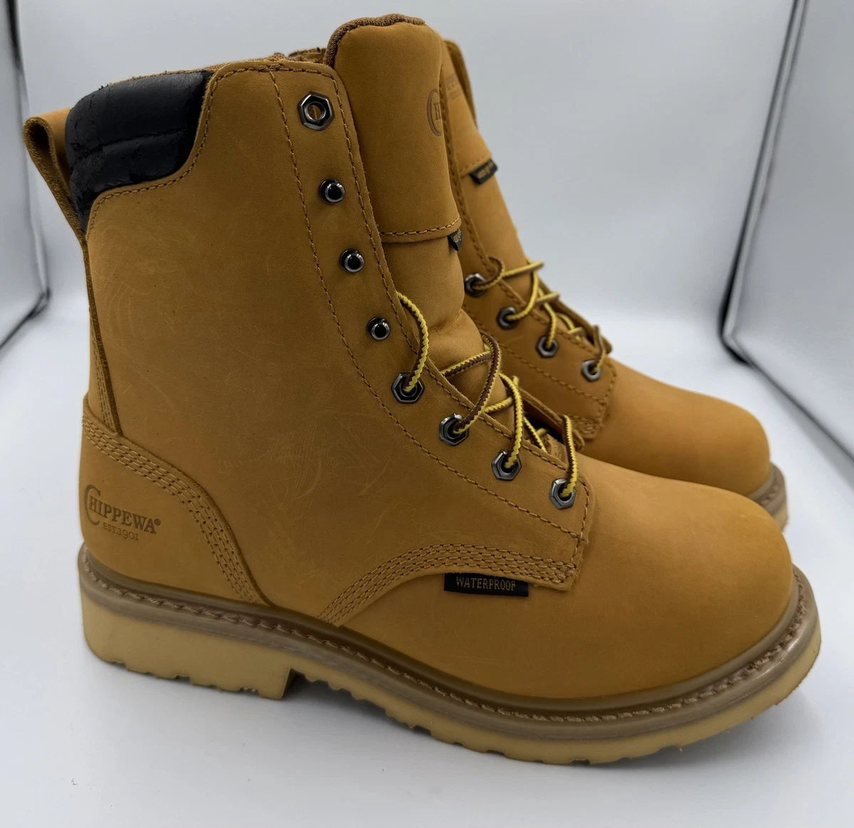 NIB New Chippewa golden tan brown nubuc leather boots & box Mens 8.5 CHIPPEWA Rough Out Suede Leather Boots Men 9D | Mercari main image 2