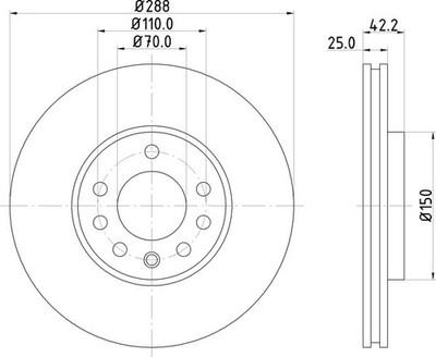 DON PCD12052 288mm Front/Rear Brake Disc Set Fits Opel Saab Vauxhall