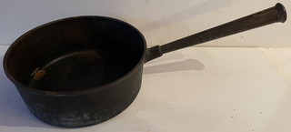 Vintage Cast iron sauce pan w/handle 22" U.S.A.? maker? AS IS FOUND RESTORATION!