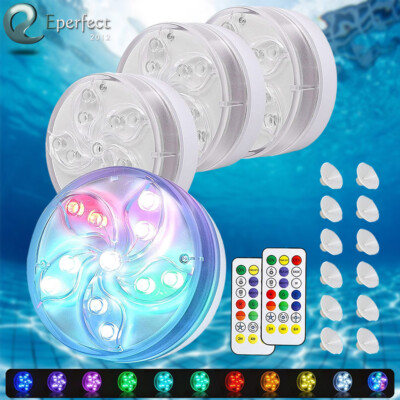 Swimming Pool Lights Magnet Underwater Pond RGB LED Bulb Lamp Vase Decor Remote
