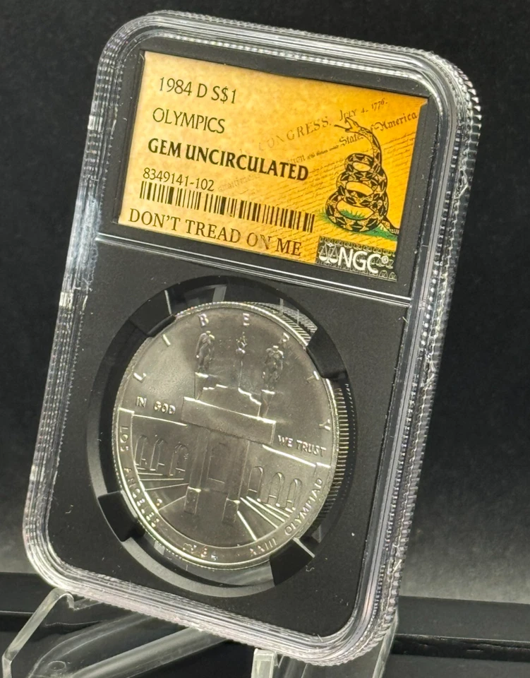 1984-D Olympic $1 🇺🇸 NGC GEM UNC 🐍 DTOM Label – Patriotic Silver Dollar 💎 - Image 3 of 4