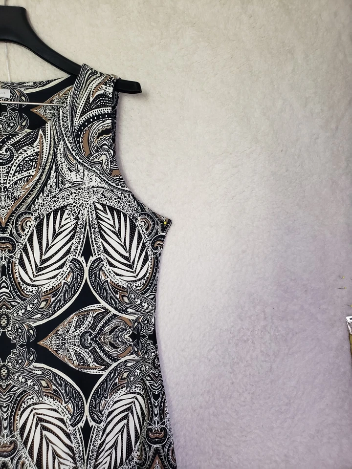 Vestido Charter Club Mujer Grande Negro Cachemira Nylon B Sin Mangas Cambio Midi Foto 3 de 4