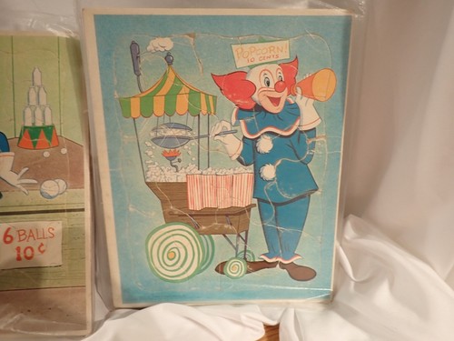 Set of 2 Vintage 1966 BOZO the Clown Frame Tray Puzzle Capital records - Picture 2 of 9