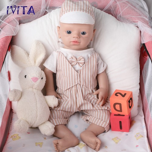 19'' Full Lifelike Realistic Newborn Silicone Reborn Baby Boy Doll for Kids Gift - Picture 9 of 12