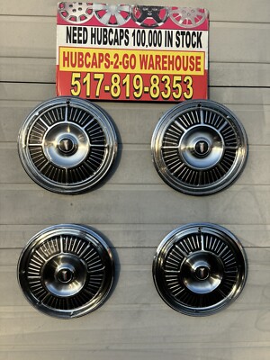 1965 Plymouth Fury Black Hubcaps 4 14 Beautiful RareOem P/N2533040 Hollander 574