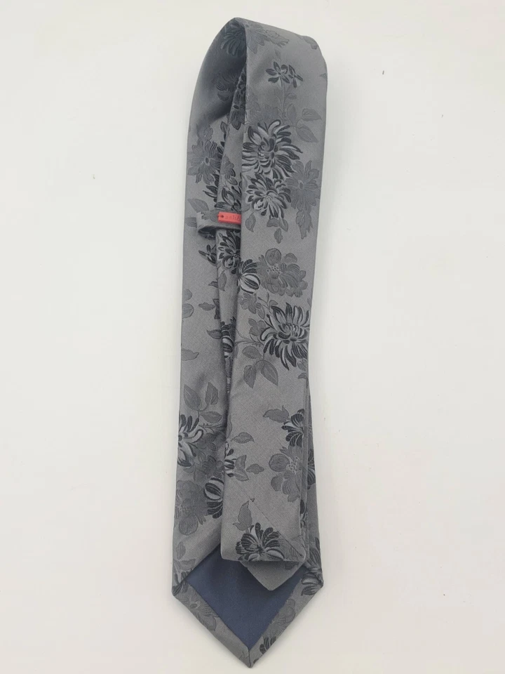 Ash & Maui Tie Gray Handmade 100% Microfibre Floral Pattern Foto 2 de 4
