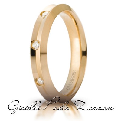 FEDE Matrimoniale ANELLO Nuziale UNOAERRE Corona Oro Giallo 18 kt 8
