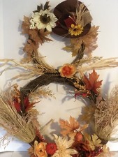 Fall Scarecrow Wreath Hanging Door Wall Decor Apr. 36 Inches Long 3ft 