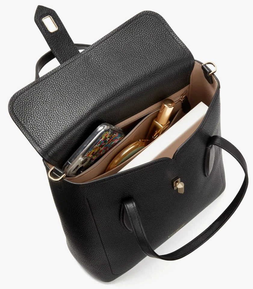Borsa tote Kate Spade Essential North South in pelle nera PXR00270 Borsa a tracolla Nuova con etichette