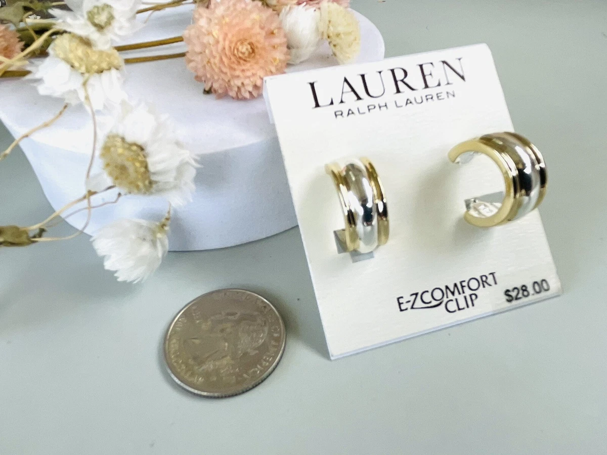 Lauren Ralph Lauren Two Tone Hoop Clip on Earrings eBay