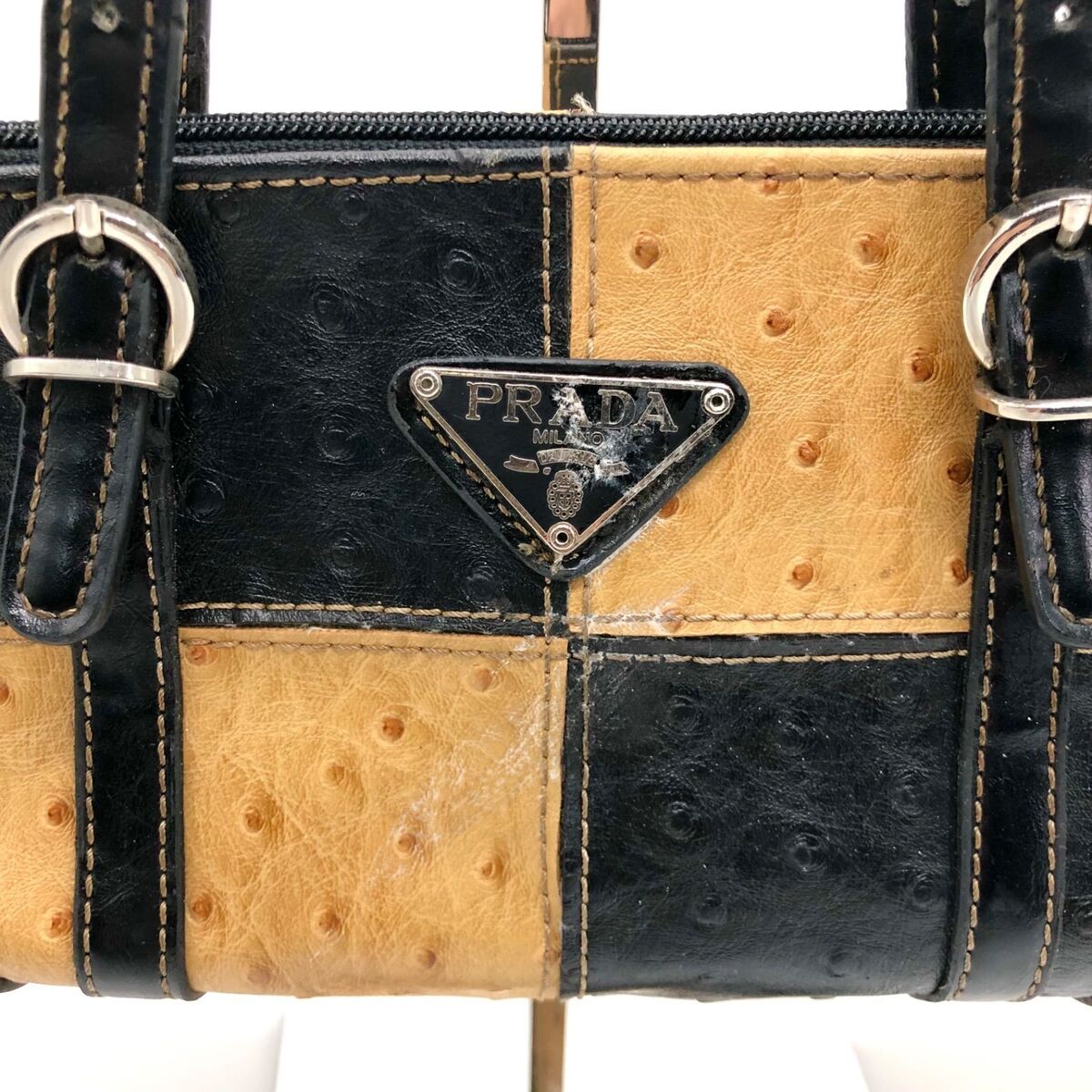 PRADA Archive Leather Handbag 2way Shoulder Bag Bicolor PRADA Archive Leather Handbag 2way Shoulder Bag Bicolor