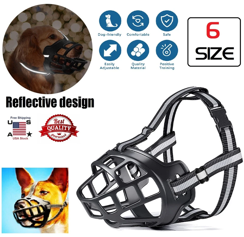 Adjustable Pet Dog No Bite Muzzle Cage Mouth Mesh Cover For XS S M L XL XXL USA - Image 2 of 4