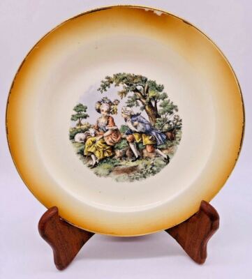 Vintage Charles S Boraks 7 1/4'' Plate HUB CHINA Sweethearts Man Wooing Woman