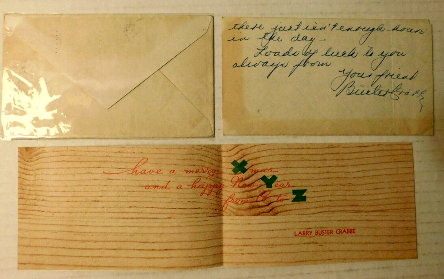 Buster Crabbe (Flash Gordon) signed letter 1940's