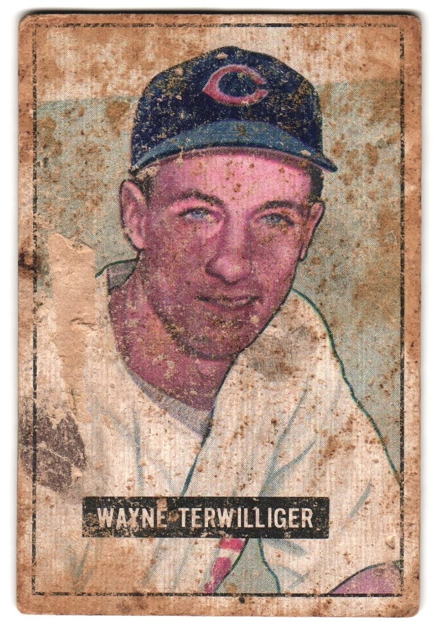 Wayne Terwilliger 1951 Bowman ML Baseball Rookie Card # 175 Set Filler