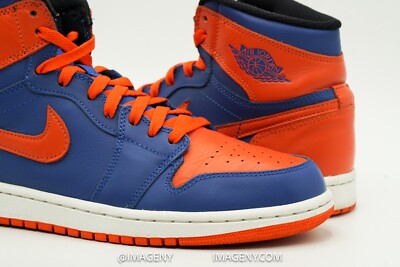 AIR JORDAN 1 RETRO HIGH OG USED SZ 8.5 KNICKS GAME ROYAL TEAM