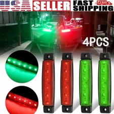 4pcs Green Red Boat Navigation LED Lights Stern Lights Boats Starboard Light 12V