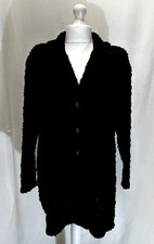 Tigi Brand Women's Cardigan Uk 22 Black Acrylic/wool Warm Collar Buttons